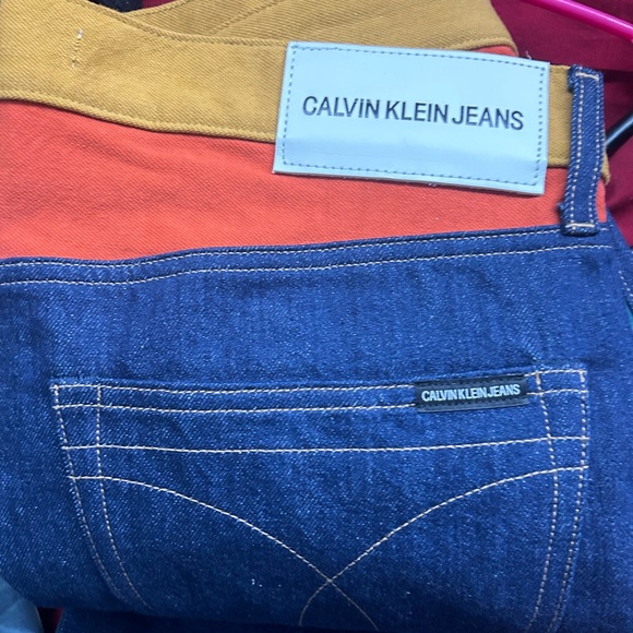 [NEW] CALVIN KLEIN JEANS CKJ035 STRAIGHT COLORBLOCK JEANS DENIM W36 L32 [NWOT] - Picture 4 of 7